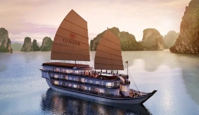 Jonque Heritage Line Ginger - Un navire indochinois classique des années 1920 dans la baie de Lan Ha
