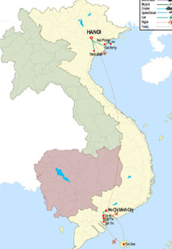 Viagens no Norte e Sul do Vietnã