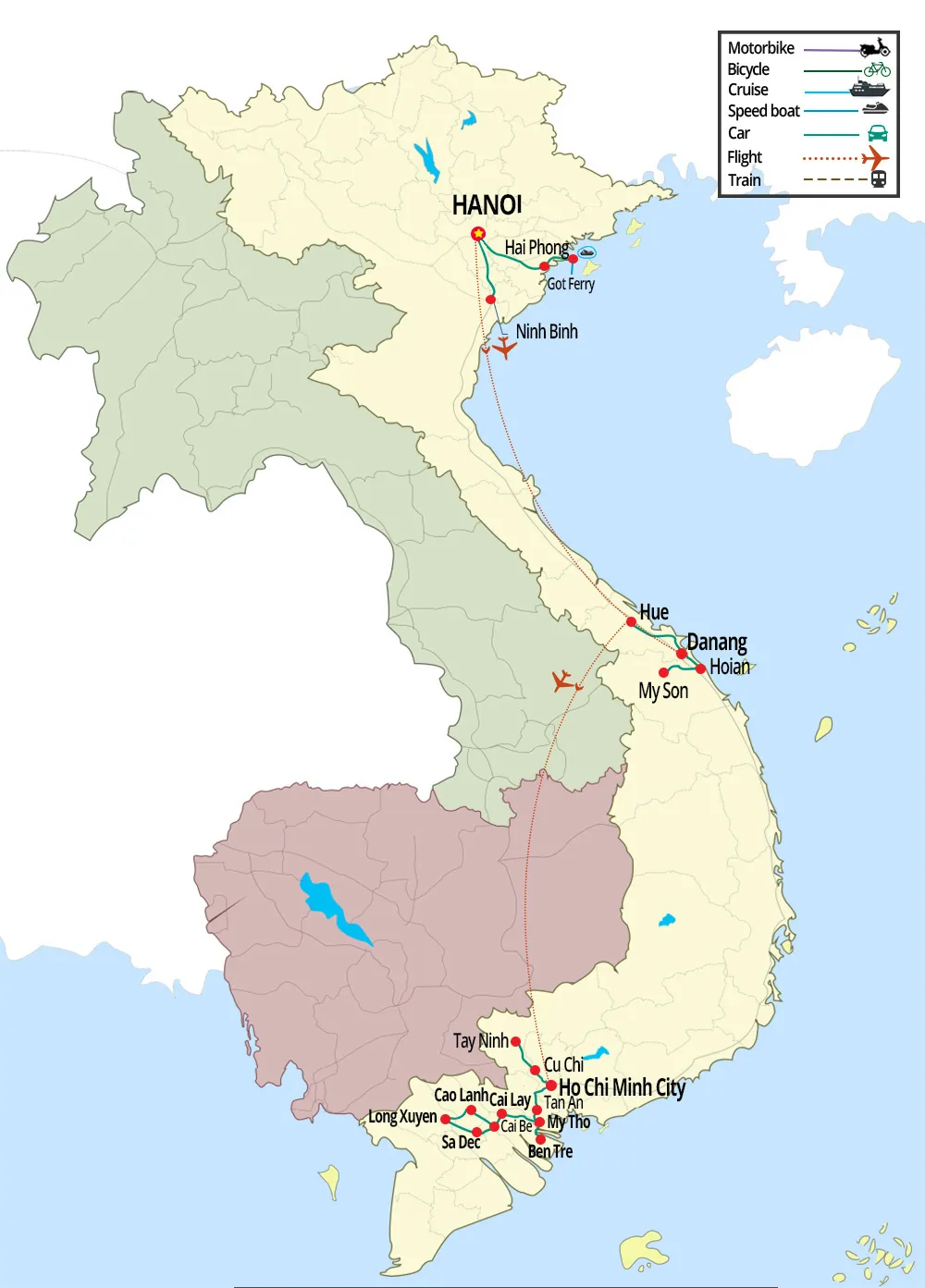 march in vietnam in 15 day map