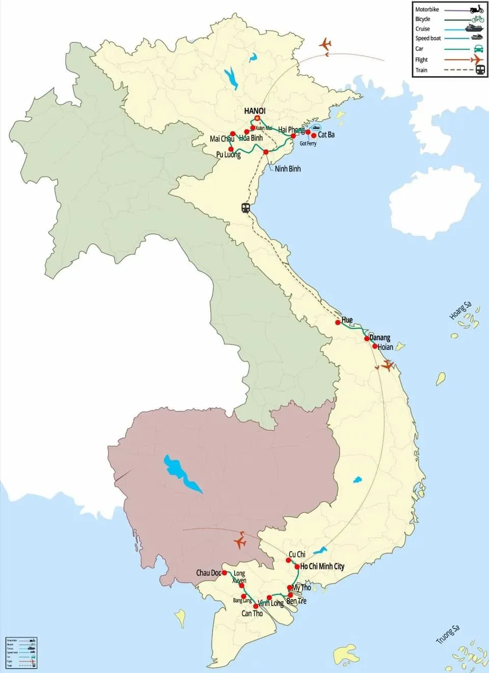 carte de voyage authentique au vietnam