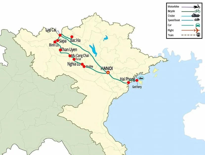 Itinéraire au nord du Vietnam en 9 jours incluant Mu Cang Chai et Sapa