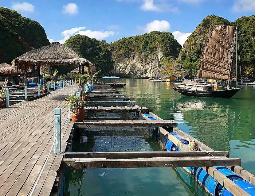bai tu long tour vung vieng fishing village