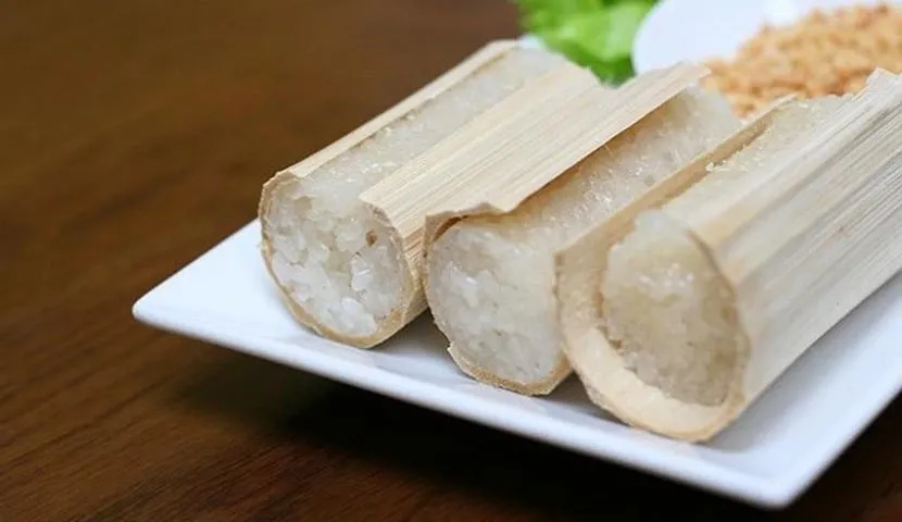 bamboo cooked rice in mai chau
