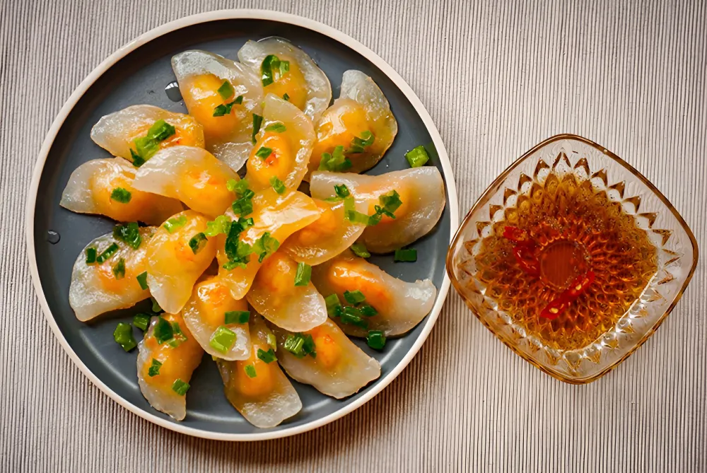 raviolis de tapioca aux crevettes et porc