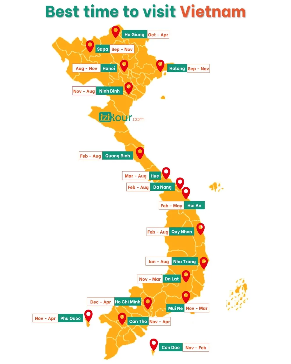 best time to visit vietnam map