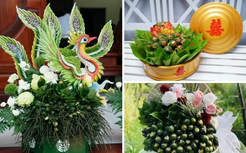 Bandeja de ofrendas en una ceremonia vietnamita