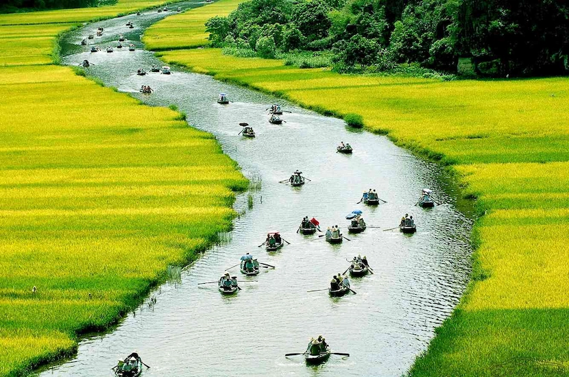 boat ride in tam coc