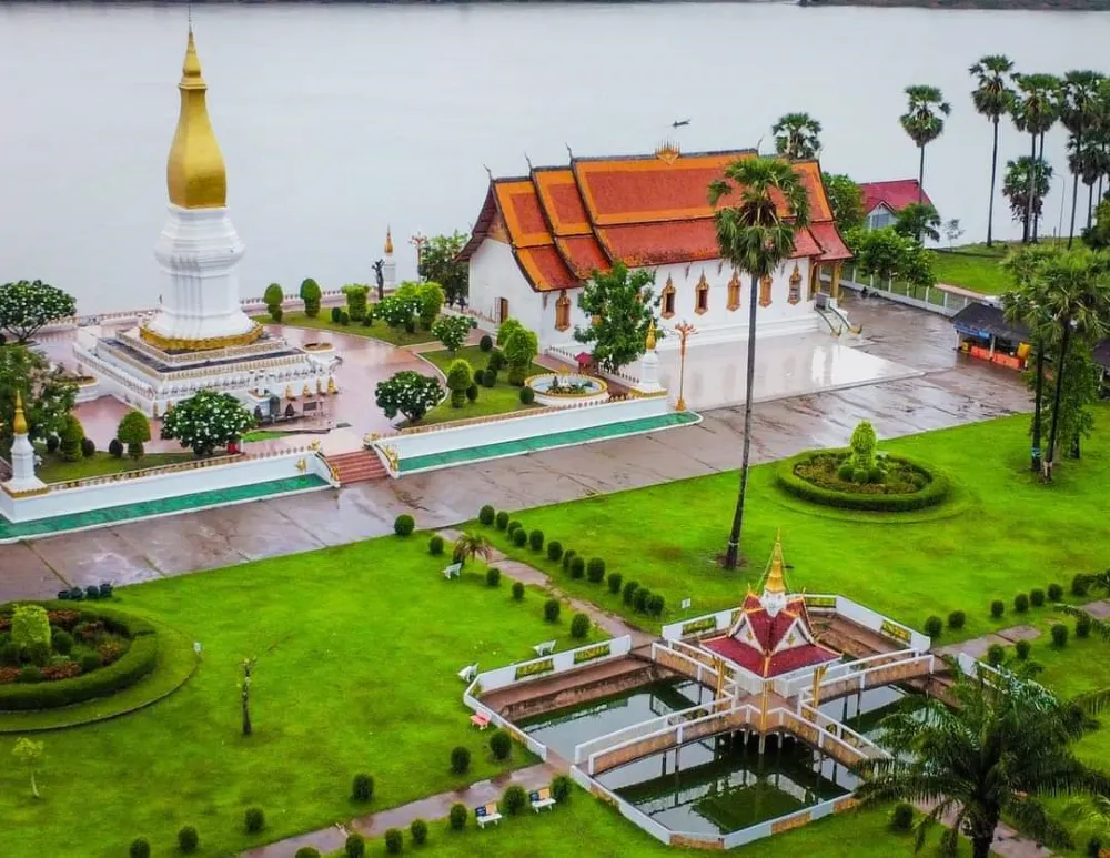 The revered Sikhottabong stupa a pilgrimage site during a major Laos festival