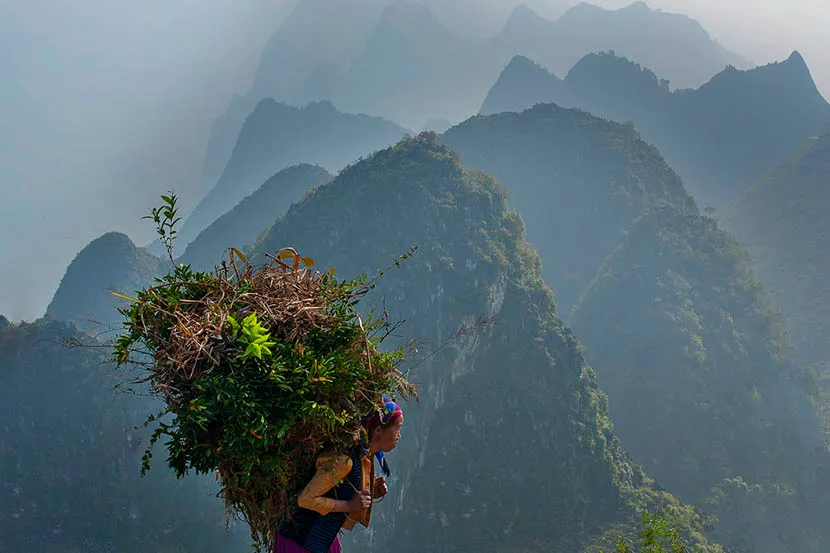 foto vietnam montagna donna etnica