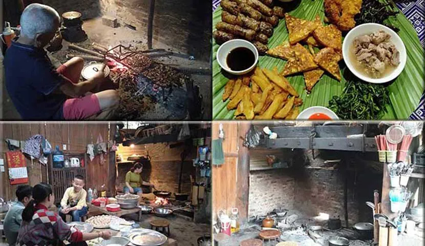 cooking with local people in mai chau