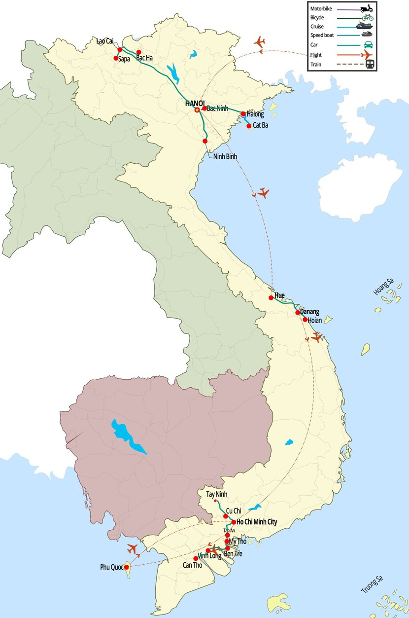 three weeks vietnam map