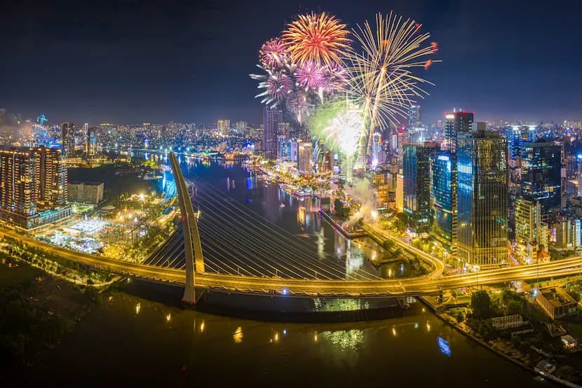 feux artificiel au vietnam