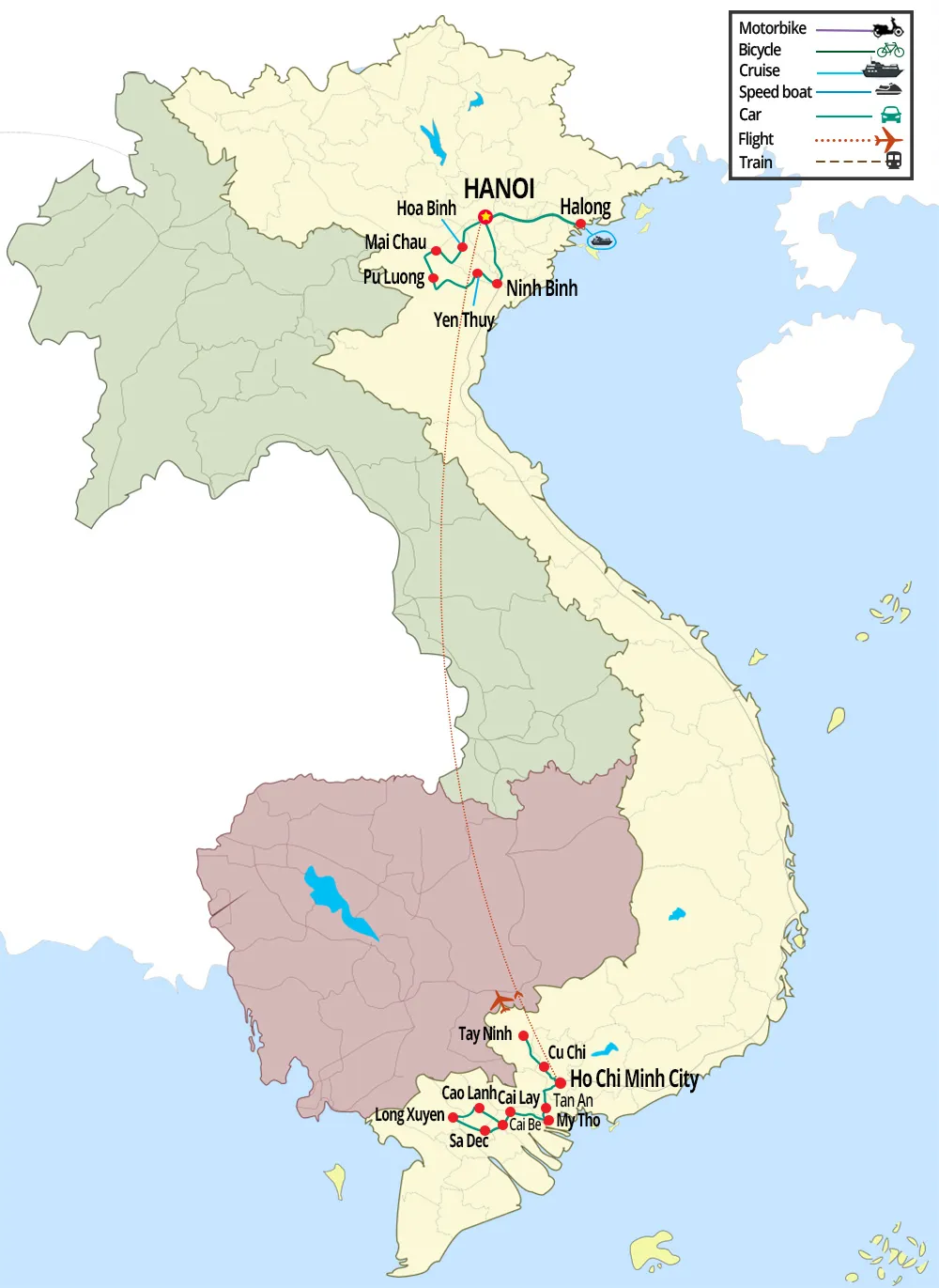 discovering vietnam countryside map