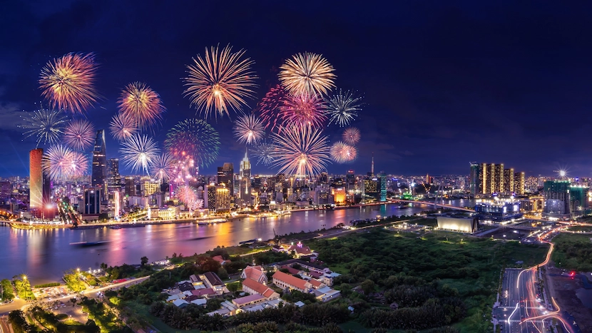 fuochi d'artificio a ho chi minh city