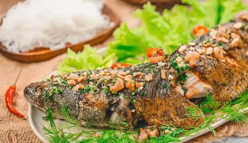 ninh binh food grilled snakehead fish