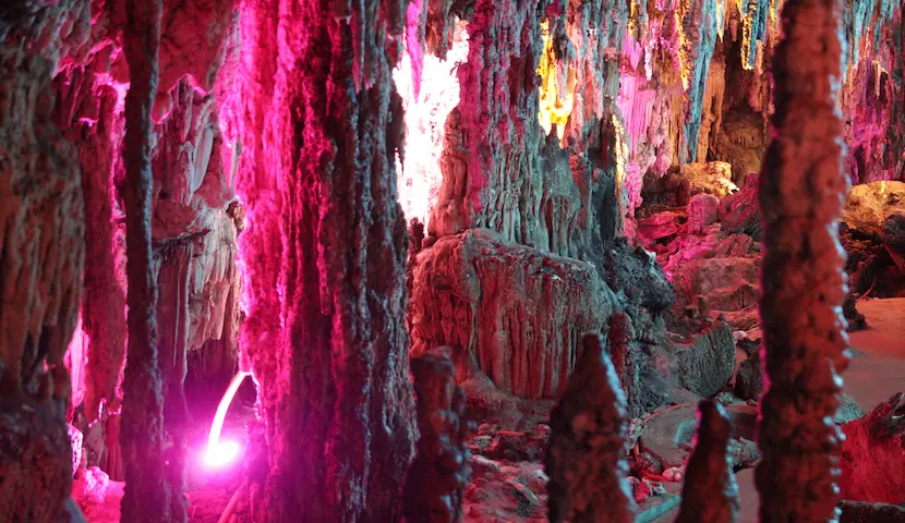 in the cave the lights are on