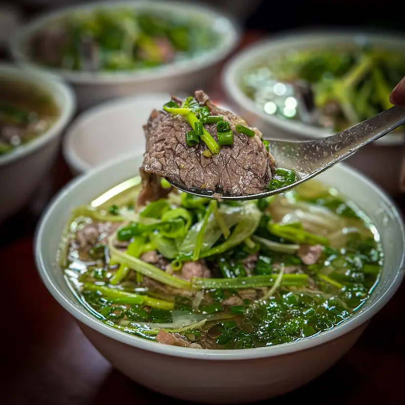 a bowl of pho hanoi