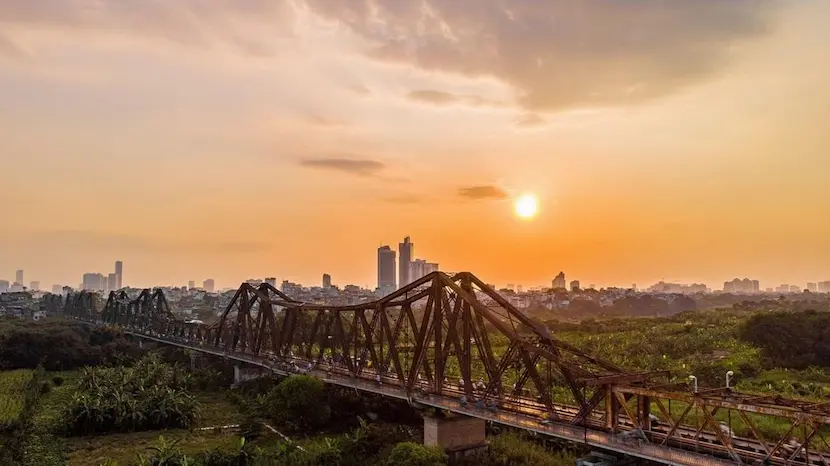 long bien bridge hanoi in june