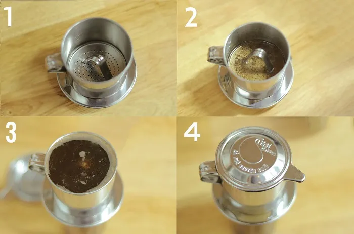 steps to make vietnamese coffee by filter