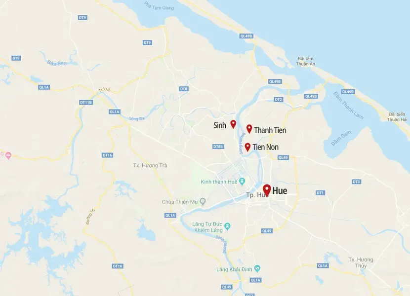 hue half day tour map by vietnam local travel company