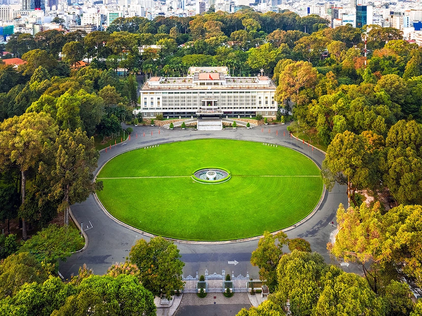 above independence palace saigon