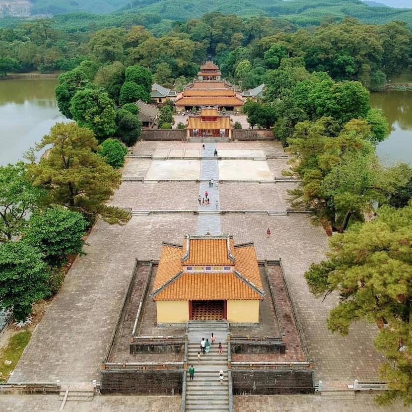 minh mang mausoleum from above