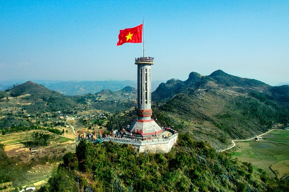 red flag yellow star national symbol of Vietnam