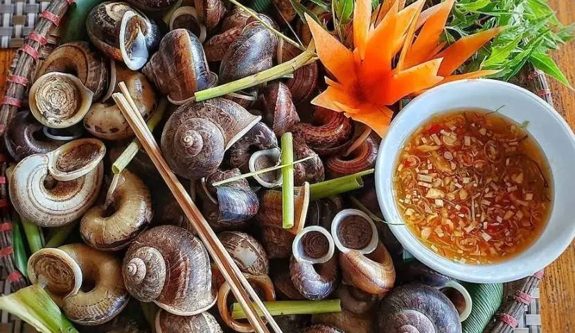 mai chau food mountain snail