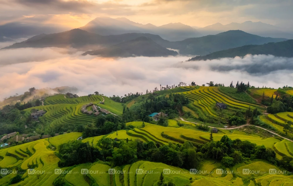 Paisajes de arrozales y monta&ntilde;as en Ha Giang.