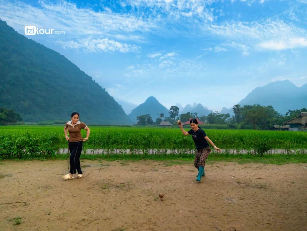 playing traditional games in a Tay ethnic village in Lam Thuong