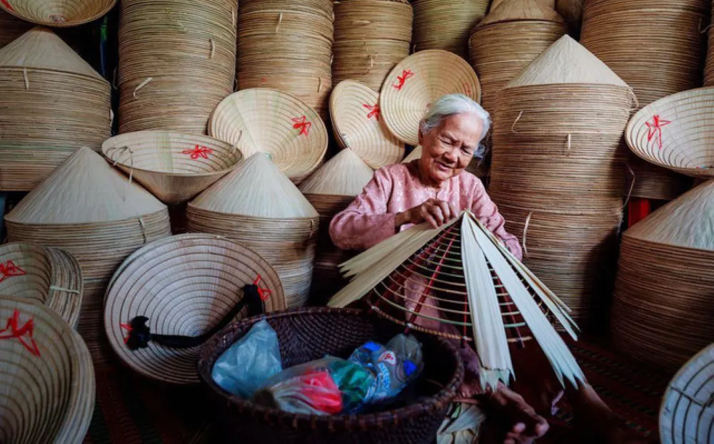 Conical hat Non La symbol of Vietnam