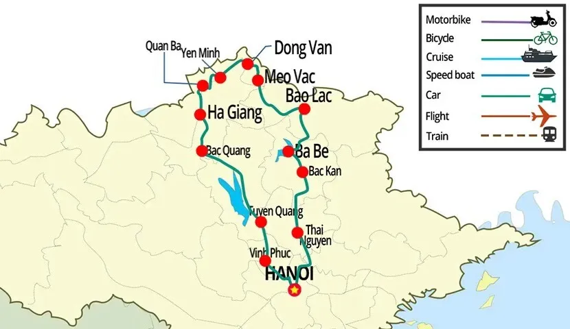 northeast vietnam maps