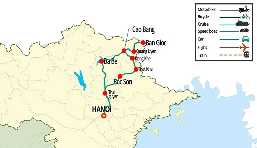 northeast vietnam maps 6 days