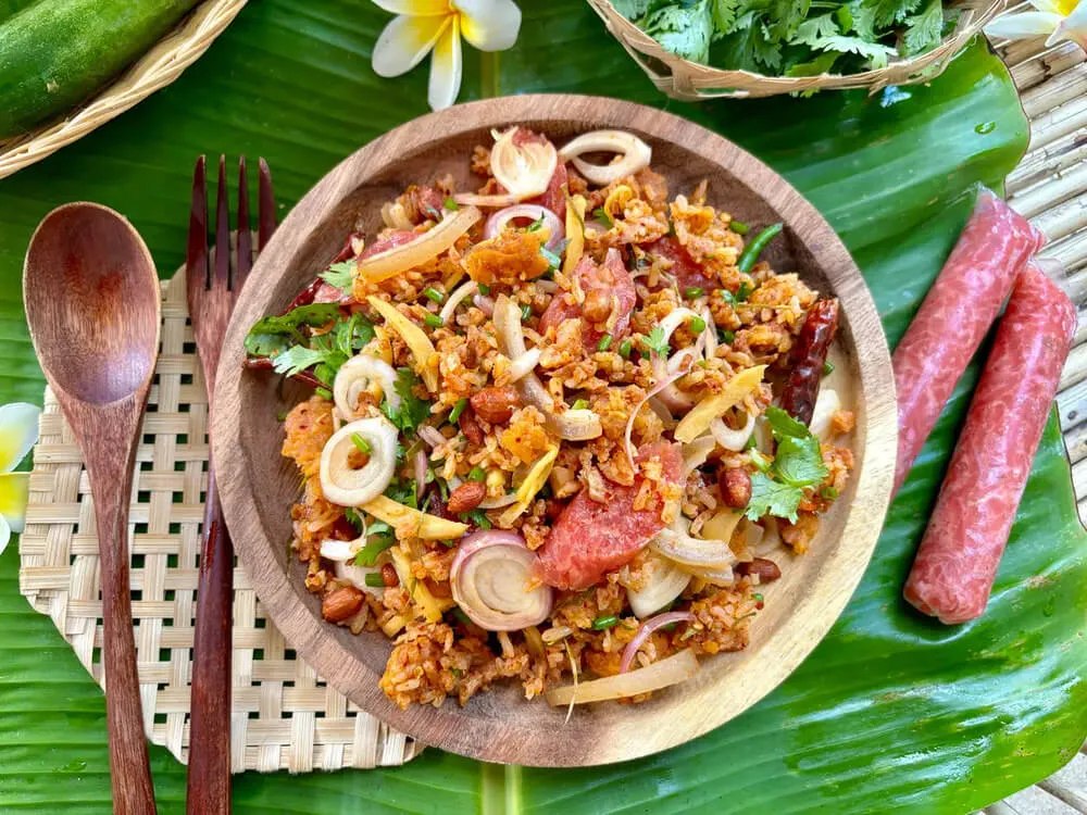 Naem Khao Tod a unique crispy rice salad from Laos