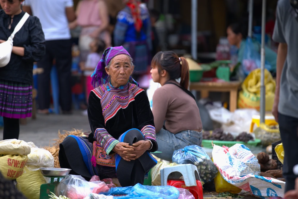 une vendeuse au marché de Bac Ha
