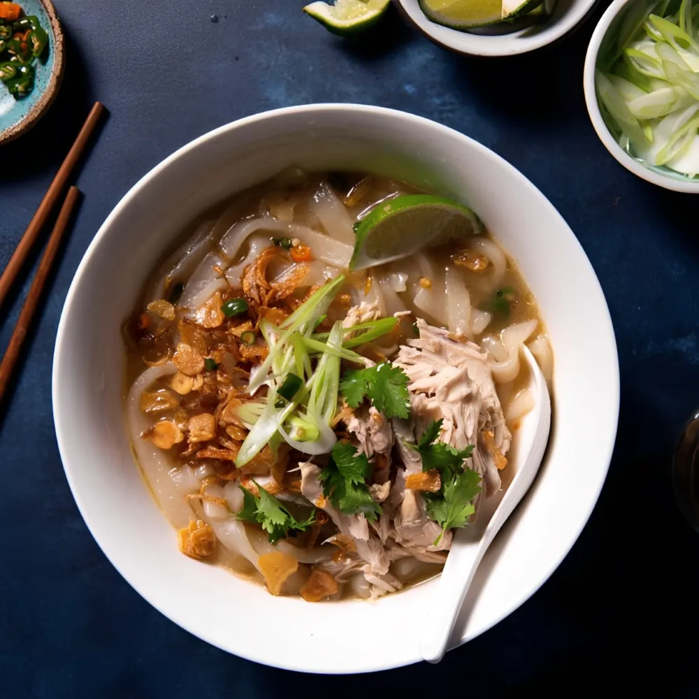 a comforting bowl of Khao Soi a rich Laotian noodle soup