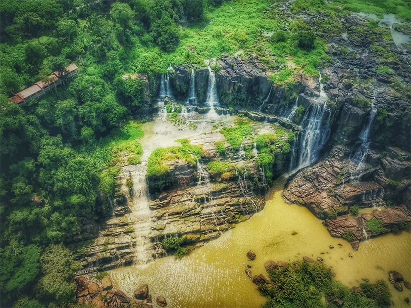 the pongour waterfall from above