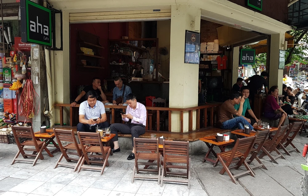 Vietnamese coffee in Hanoi in autumn