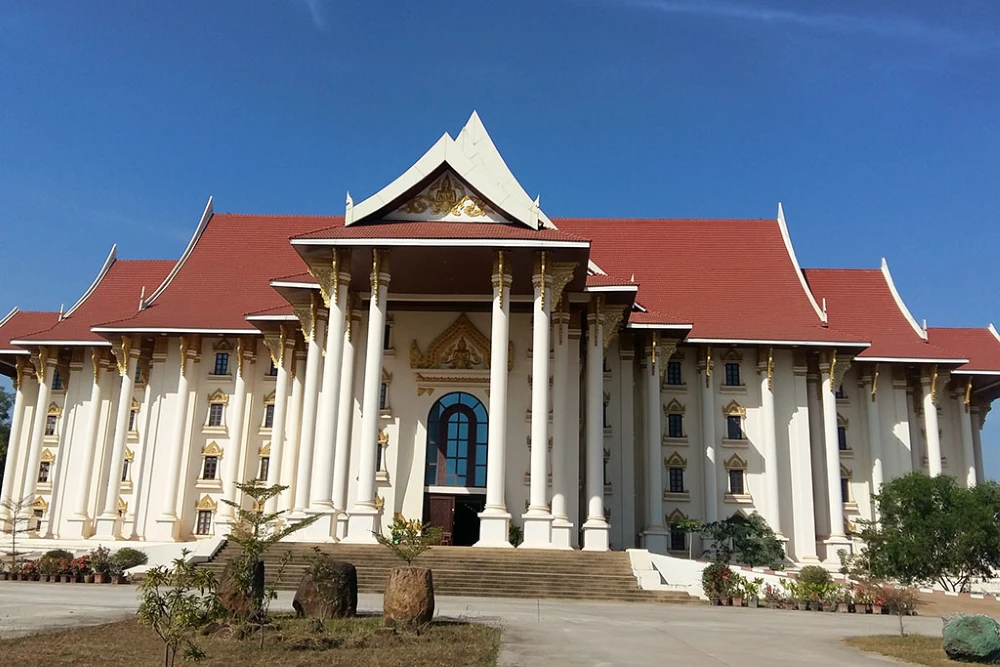 Exterior of the Lao National Museum housed in a historic French colonial building