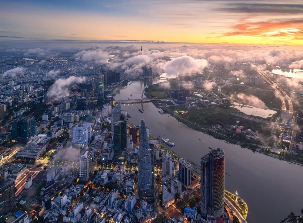 the magic of saigon river view from above