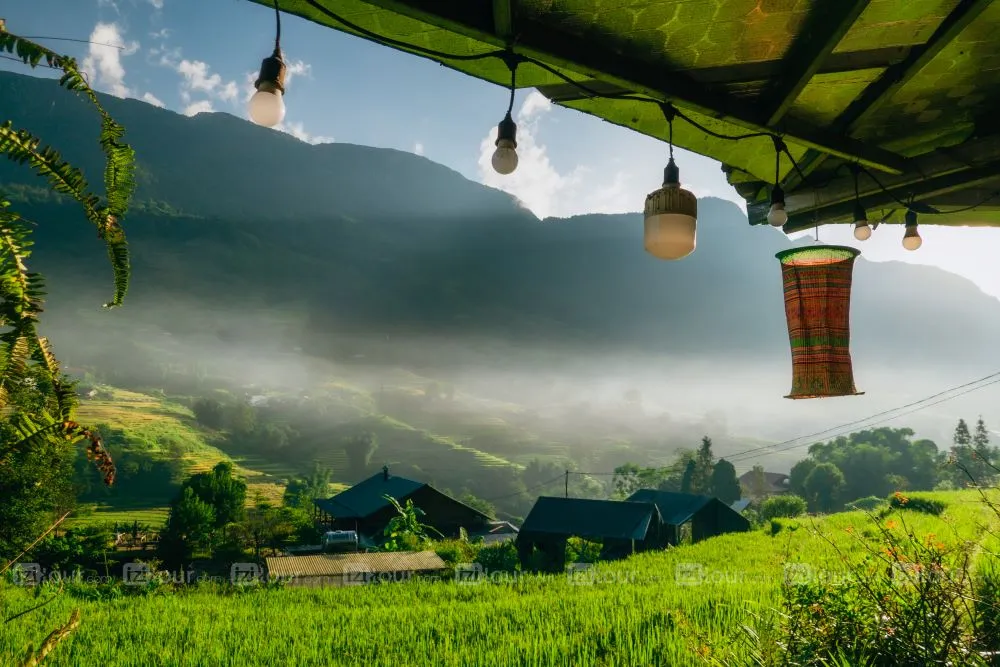 sunrise at a homestay sapa