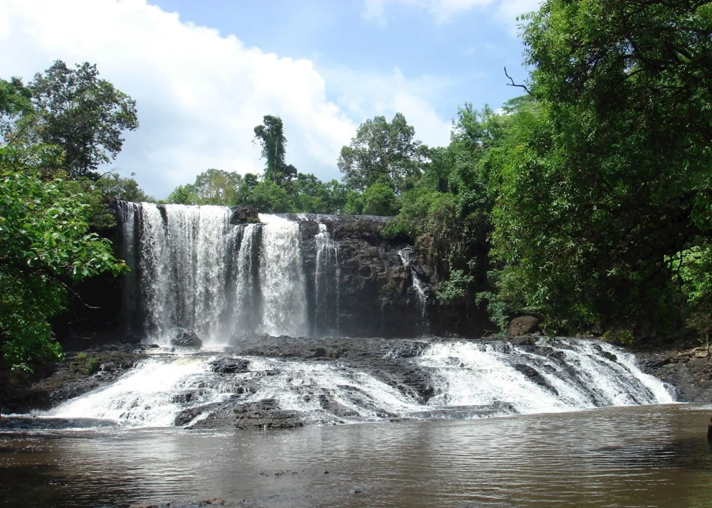Bousra Waterfall is located in Mondulkiri province