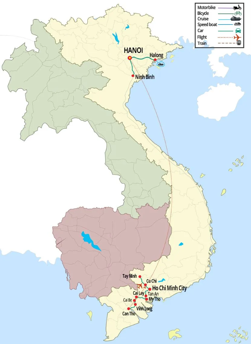 south north vietnam october map
