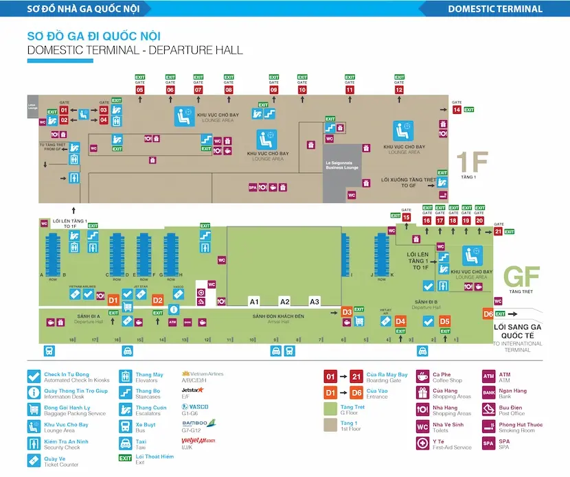 T1 - Terminal domestique de l'aéroport international de Noi Bai