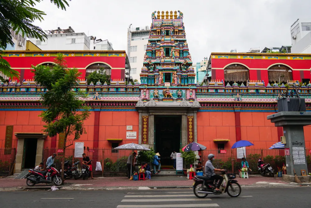 colorful Hindu worship place in Saigon