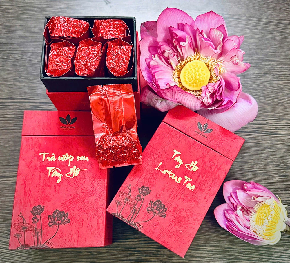 bolsitas premium de té de loto vietnamita como regalo
