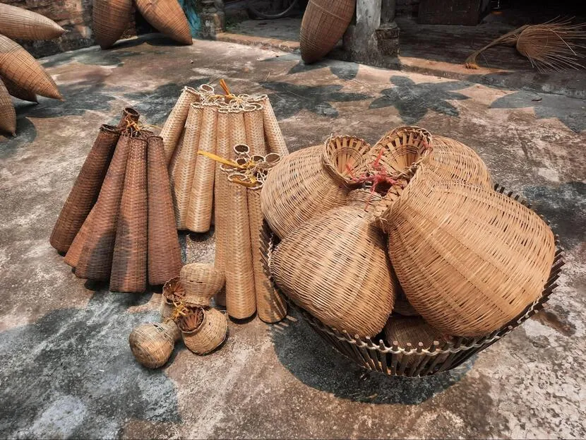 villaggio artigianale tradizionale in vietnam prodotti di bambù
