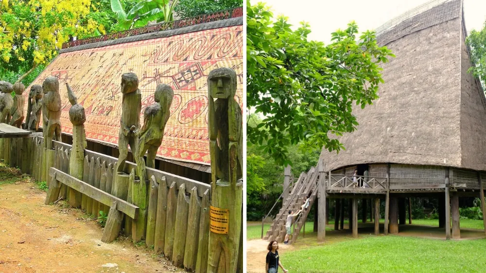 Traditional ethnic architecture at Vietnam Museum of Ethnology in Hanoi