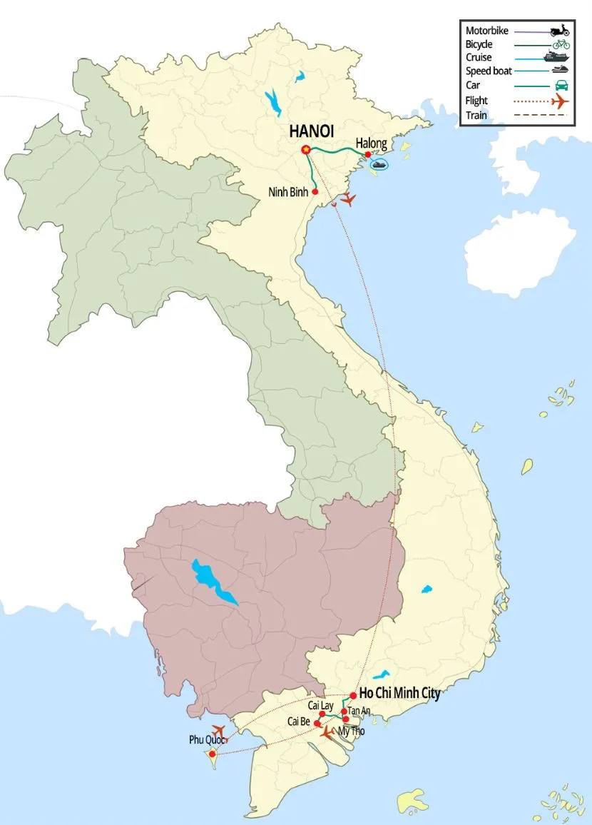 vietnam travel map in november