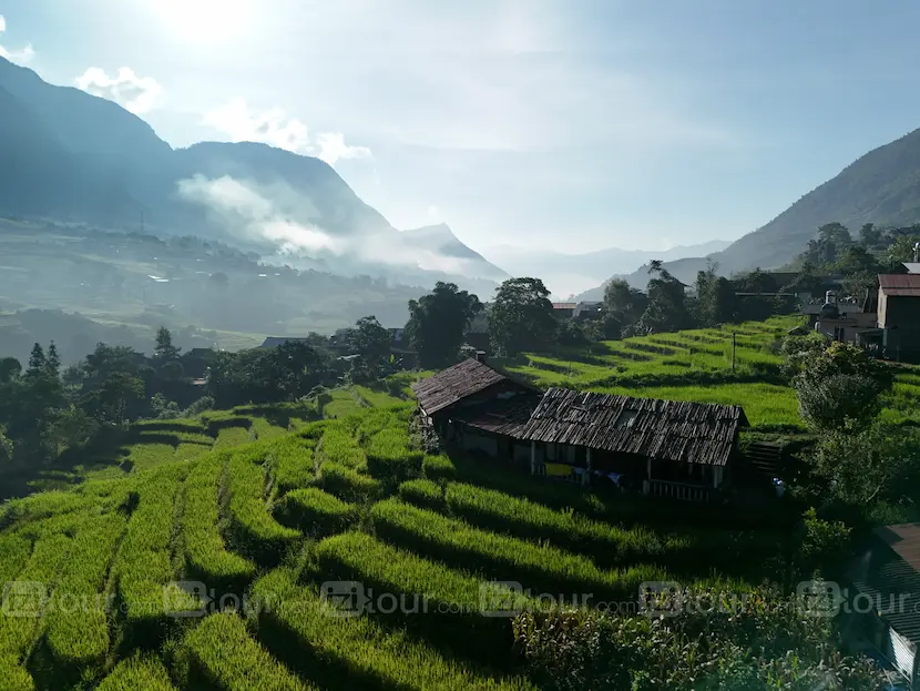 great view over village ta van sapa vietnam